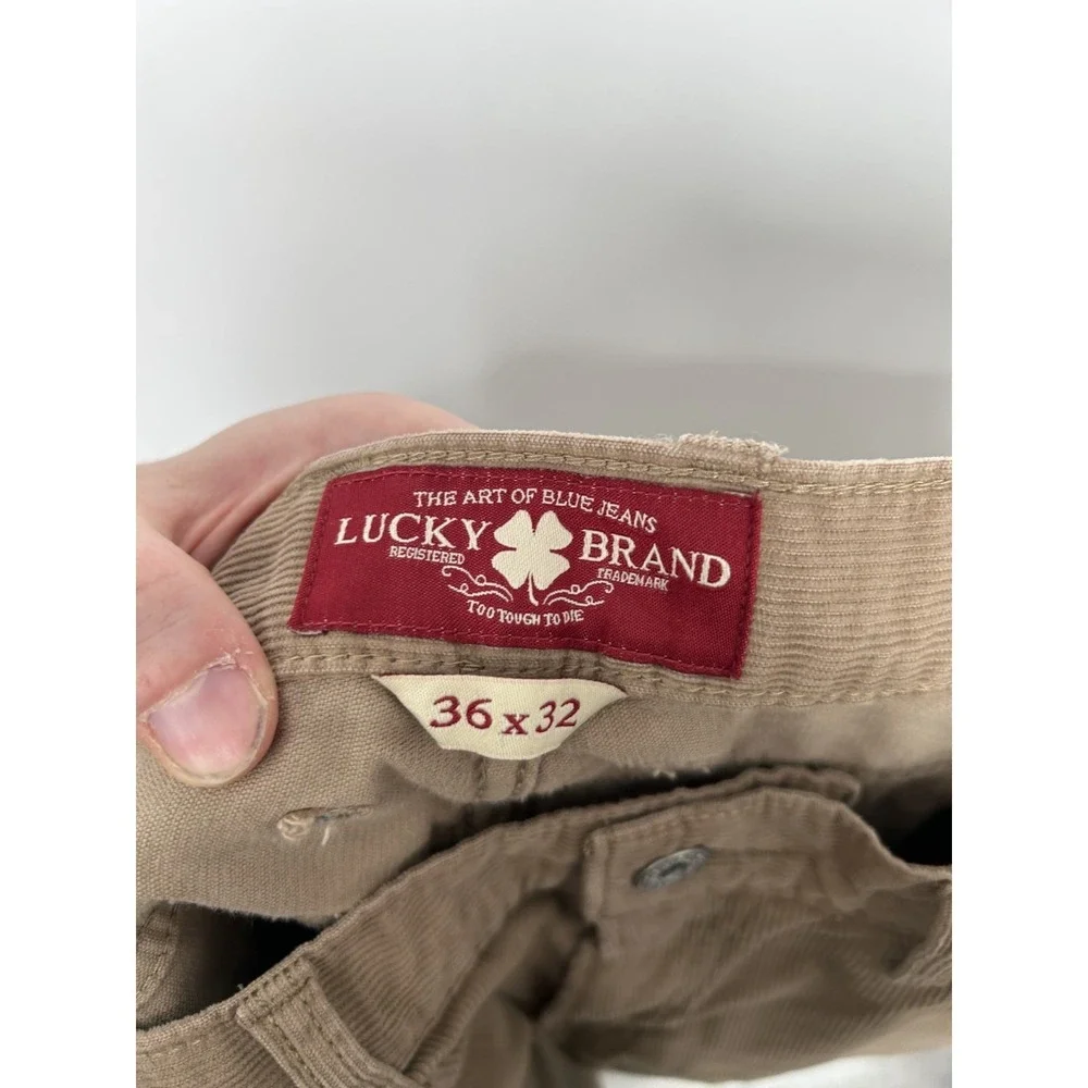Lucky Brand Vintage‎ 361 Corduroy Pants Men's 36x32 Khaki Straight Leg 5 Pocket